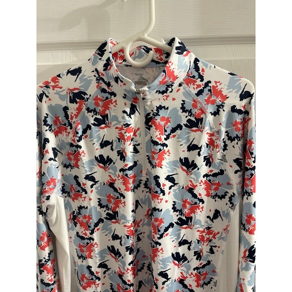 PUMA YouV Borrego Golf 1/4 Zip Size XL New With Tags White Glow/Silver Sky - Picture 4 of 7